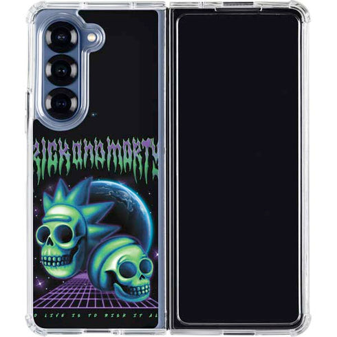 Adult Swim Rick and Morty Neon Skulls Galaxy Z Fold6 Clear Case